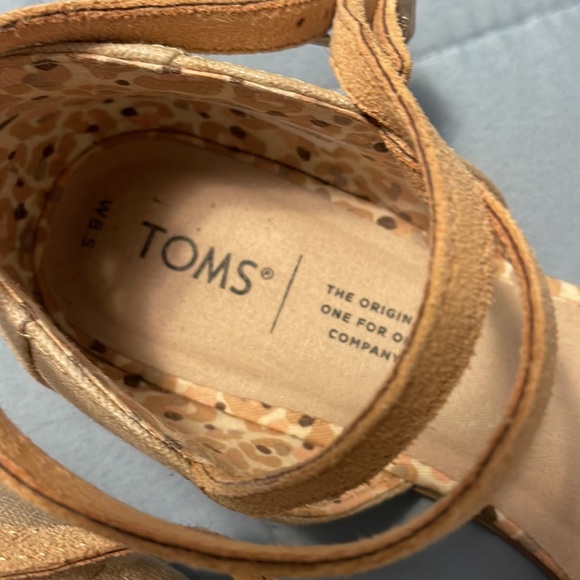 Toms Womens Julie Tan Suede D'Orsays Ankle Strap Pointed Toe Flats Shoes Used - Picture 6 of 10